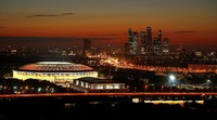 Stadion yang berlokasi di Moscow, Rusia itu akan menjadi tempat penyelenggaraan final Piala Dunia 2018 antara Prancis dan Kroasia. REUTERS/Kai Pfaffenbach.