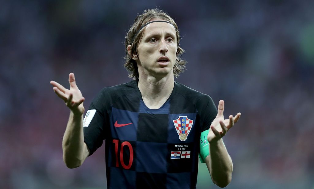 MOSCOW, RUSSIA - JULY 11:  Luka Modric of Croatia looks on during the 2018 FIFA World Cup Russia Semi Final match between England and Croatia at Luzhniki Stadium on July 11, 2018 in Moscow, Russia.  (Photo by Clive Rose/Getty Images)