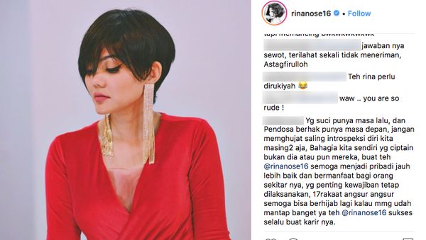 Pro-Kontra Penampilan Rina Nose di Mata Netizen