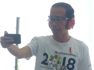 Jokowi Nonton Babak Semifinal Taekwondo Asian Games di JCC