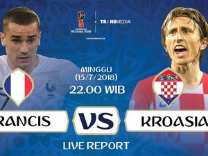 Live Report Piala Dunia 2018: Prancis Vs Kroasia Live Report Piala Dunia 2018: Prancis Vs Kroasia