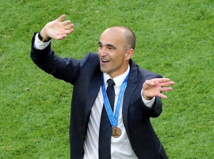 Soccer Football - World Cup - Third Place Play Off - Belgium v England - Saint Petersburg Stadium, Saint Petersburg, Russia - July 14, 2018  Belgium coach Roberto Martinez waves after the match                      REUTERS/Anton Vaganov