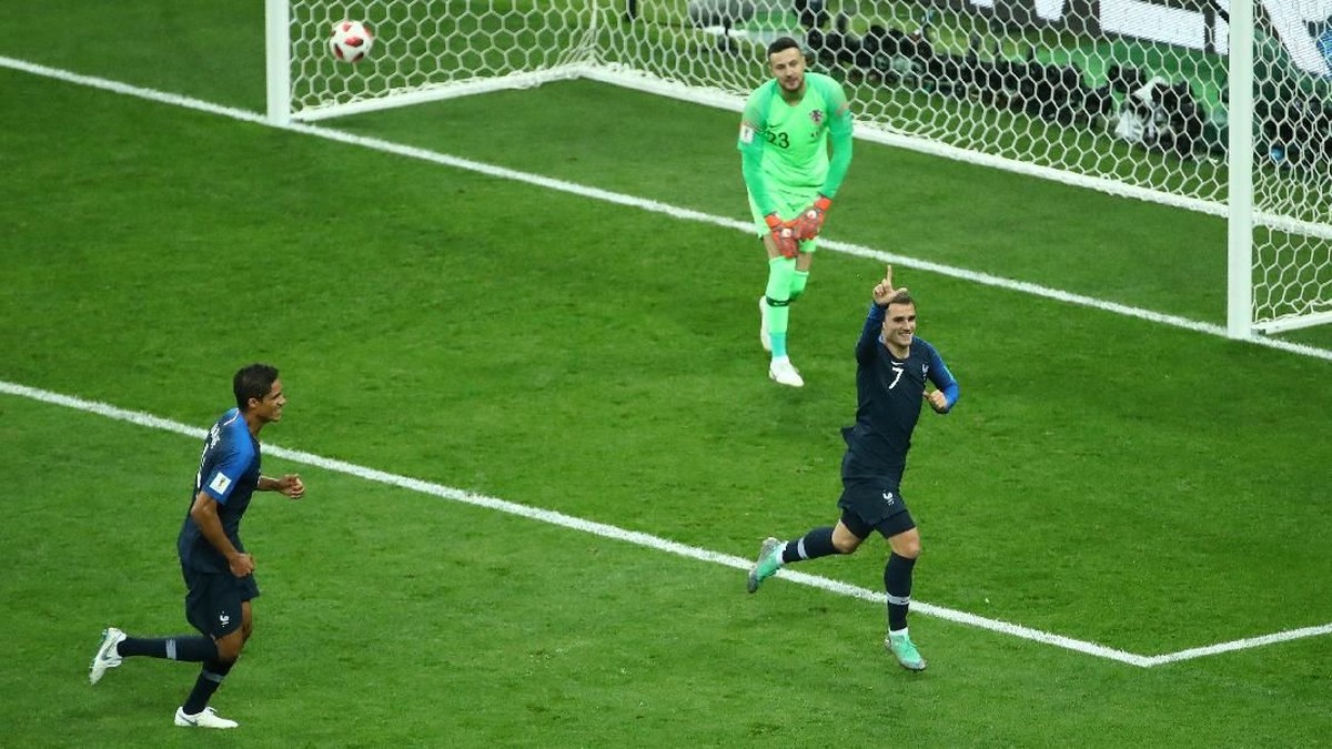 Final Piala Dunia 2018 antara Prancis vs Kroasia menghasilkan enam gol (REUTERS/Michael Dalder)