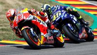 Marc Marquez sedang unggul 59 poin atas Valentino Rossi di klasemen MotoGP 2018.