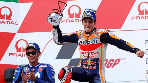 Valentino Rossi tertinggal 59 poin dari Marc Marquez di klasemen MotoGP 2018.