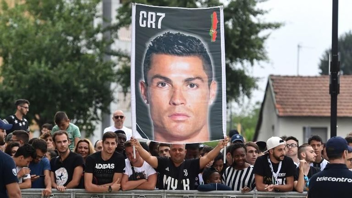 Pemain baru Juventus, Cristiano Ronaldo. (Foto: Miguel Medina/AFP)