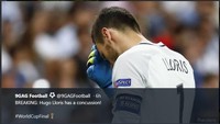 Lagi-lagi menyindir Karius. Blunder yang dilakukan Karius di final Liga Champions diklaim sebagai akibat gegar otak usai kena sikutan pemain lawan. Foto: Twitter