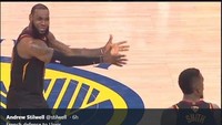 LeBron James pun dibawa-bawa. LeBron diibaratkan lini pertahanan Prancis yang kesal dengan kecerobohan Lloris. Foto: Twitter