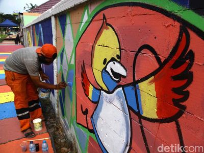 Mural Asian Games di Depan Wisma Atlet
