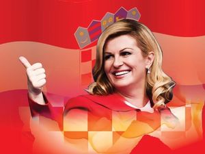Pesona Presiden Kroasia Kolinda G Kitarovic di Piala Dunia