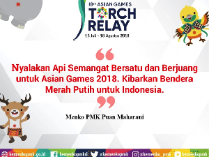 Sambut Obor Asian Games 2018, Menko PMK Kobarkan Semangat Perjuangan