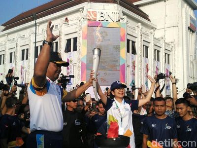 Meriahnya Kirab Obor Asian Games di Kantor BNI Yogyakarta