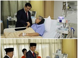 Beda Gaya Jokowi dan Prabowo Saat Bersalaman dengan SBY