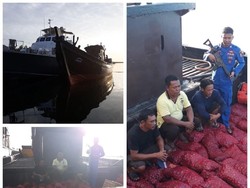 Kapal Penyelundup 4 Ton Bawang Merah Thailand Ditangkap di Aceh
