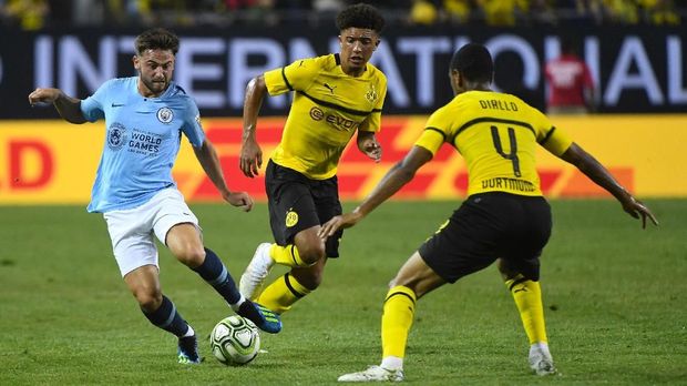 Manchester City menelan kekalahan 0-2 dari Borussia Dortmund dalam laga pertama di ICC 2018.