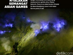 Minggu Dini Hari Obor Asian Games Dibawa ke Puncak Ijen