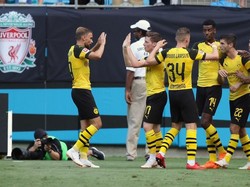 Pulisic membawa Dortmund memimpin 2-1 di menit ke-89. Pemain 19 tahun itu melesakkan gol setelah menerima umpan dari Marcel Schmelzer dari skema serangan balik. (Foto: Bob Leverone/Getty Images)