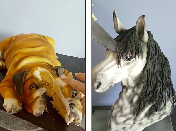 Unggah Video Cake Bentuk Hewan Asli Dan Dipotong Seniman Kue Ini