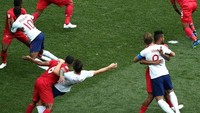 Pemain muda tim nasional Inggris mampu membuktikan mereka memiliki kesiapan mental dan kemampuan olah bola yang mumpuni di Piala Dunia 2018. Saat laga pertandingan fase grup G Inggris membantai Panama dengan skor akhir 6-1. Jan Kruger/Getty Images.