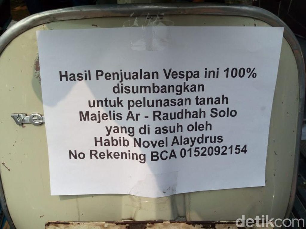 Habib Novel Solo Amanahkan Vespa Ini Dijual untuk Amal