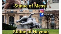 Kalau gini, gimana Neymar mau dapat patung seperti Messi dan Ronaldo. (Foto: Instagram @thefutnet)