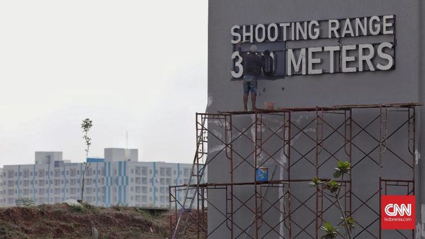 Venue menembak masih belum 100 persen rampung.