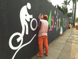 Sempat Dicorat-coret, Mural Asian Games di PIM Dicat Ulang