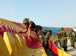 Sempat Babak Belur, Kini Tribune Gelora Sriwijaya Beres