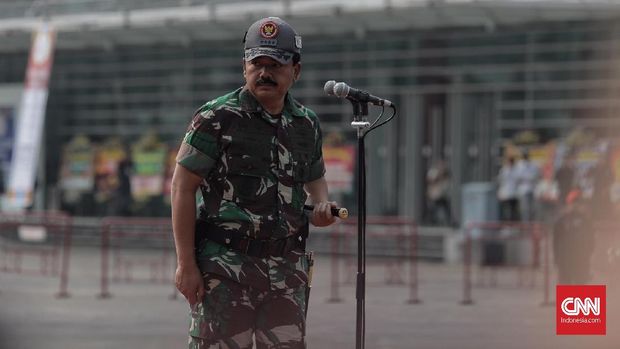 Panglima TNI Marsekal Hadi Tjahjanto, di JIEXPO Kemayoran, Jakarta, 26 Juli.