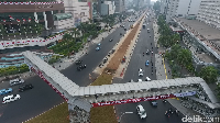 Bakal Dirobohkan, Ini Penampakan JPO Bundaran HI dari Jepretan Drone