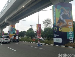 800 Tiang LRT di Palembang Berhias Banner Asian Games 2018