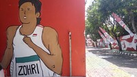 Lalu Muhammad Zohri yang bersinar setelah meraih emas di kejuaraan dunia atletik junior juga muncul di antara atlet-atlet yang lain. (Bayu Ardi Isnanto/detikcom)