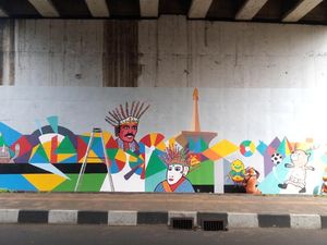 Mural Asian Games Hiasi Dinding Kolong Flyover UI
