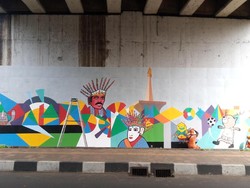 Mural Asian Games Hiasi Dinding Kolong Flyover UI