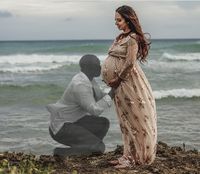 Stephanie saat lakukan foto kehamilan 'bersama' mendiang suami