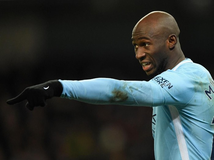 MANCHESTER, ENGLAND - DECEMBER 03:  City player Eliaquim Mangala reacts during the Premier League match between Manchester City and West Ham United at Etihad Stadium on December 3, 2017 in Manchester, England.  (Photo by Stu Forster/Getty Images)