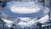 2. Tottenham Hotspur masih akan main di stadion Wembley (kapasitas 90.000) di laga pertama Premier League. Stadion baru, Tottenham Hotspur Stadium, yang berkapasitas 62.062 mulai dipakai di laga kandang kedua lawan Liverpool tanggal 15 September. (Foto: Twitter @NewSpursStadium)