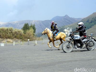 Foto: Keren! Adu Cepat Kuda Bromo vs Motor Adventure