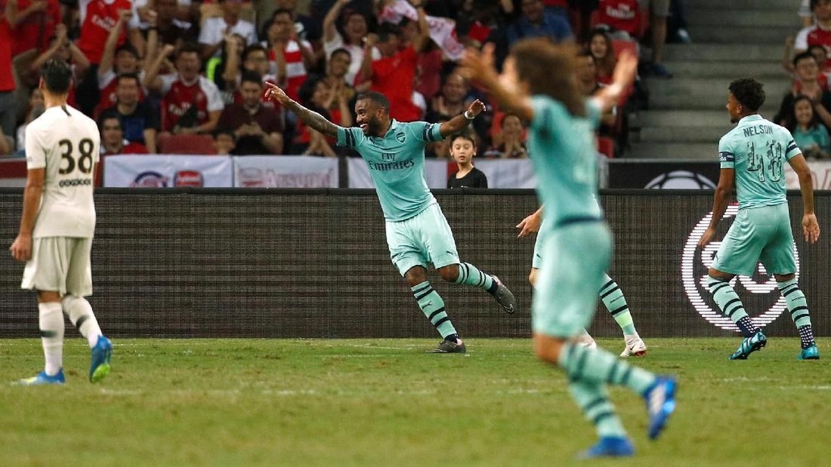 Arsenal menggasak PSG 5-1 di turnamen pramusim ICC 2018. (Foto: Edgar Su/Reuters)