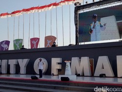 Kirab Obor Asian Games 2018 dan Kaldron Mini di Pantai Losari