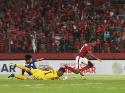 Indonesia sudah unggul 1-0 saat laga belum genap berjalan dua menit lewat gol Mochammad Supriadi. Foto: Zabur Karuru/Antara Foto