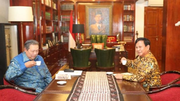 Prabowo Sambut SBY, Langsung Lakukan Pertemuan Tertutup