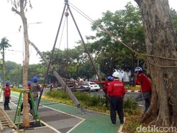 Jadi Halang Rintang, Tiang di Jalur Sepeda GBK Dicabut PLN