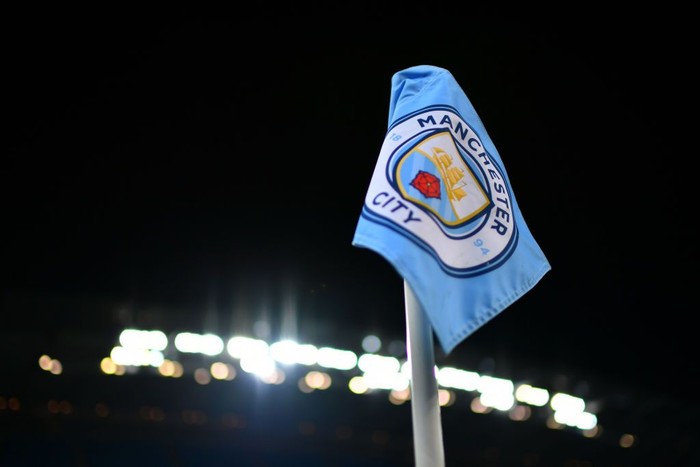 MANCHESTER, ENGLAND - NOVEMBER 29: A corner flag is seen inside the stadium prior to the Premier League match between Manchester City and Southampton at Etihad Stadium on November 29, 2017 in Manchester, England. (Photo by Dan Mullan/Getty Images)