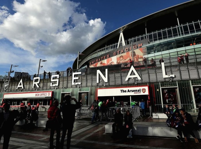 LONDON, ENGLAND - APRIL 26:  A general view from outside the stadium prior to the UEFA Europa League Semi Final leg one match between Arsenal FC and Atletico Madrid at Emirates Stadium on April 26, 2018 in London, United Kingdom.  (Photo by Richard Heathcote/Getty Images)