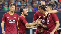 Alessandro Florenzi turut menyumbangkan satu gol ke gawang Barca di menit ke-78. Kevin Jairaj-USA Today Sport/Reuters.