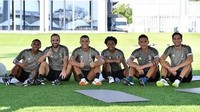 Ronaldo muncul dalam sesi latihan di Vinovo pada Selasa (31/7/2018). Foto: Twitter @cristiano