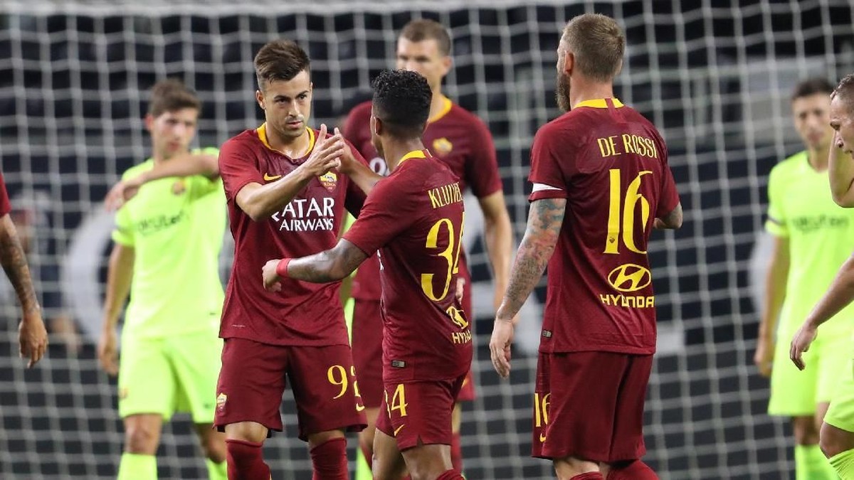 AS Roma menang 4-2 atas Barcelona di International Champions Cup 2018 (Foto: Matthew Emmons-USA TODAY Sports)