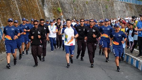 Pawai Obor Asian Games di Sumatera Utara
