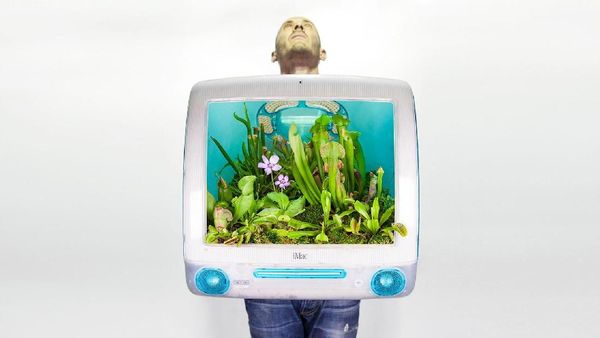 Keren! Pria Ini Ubah Komputer Apple Bekas Jadi Pot Tanaman